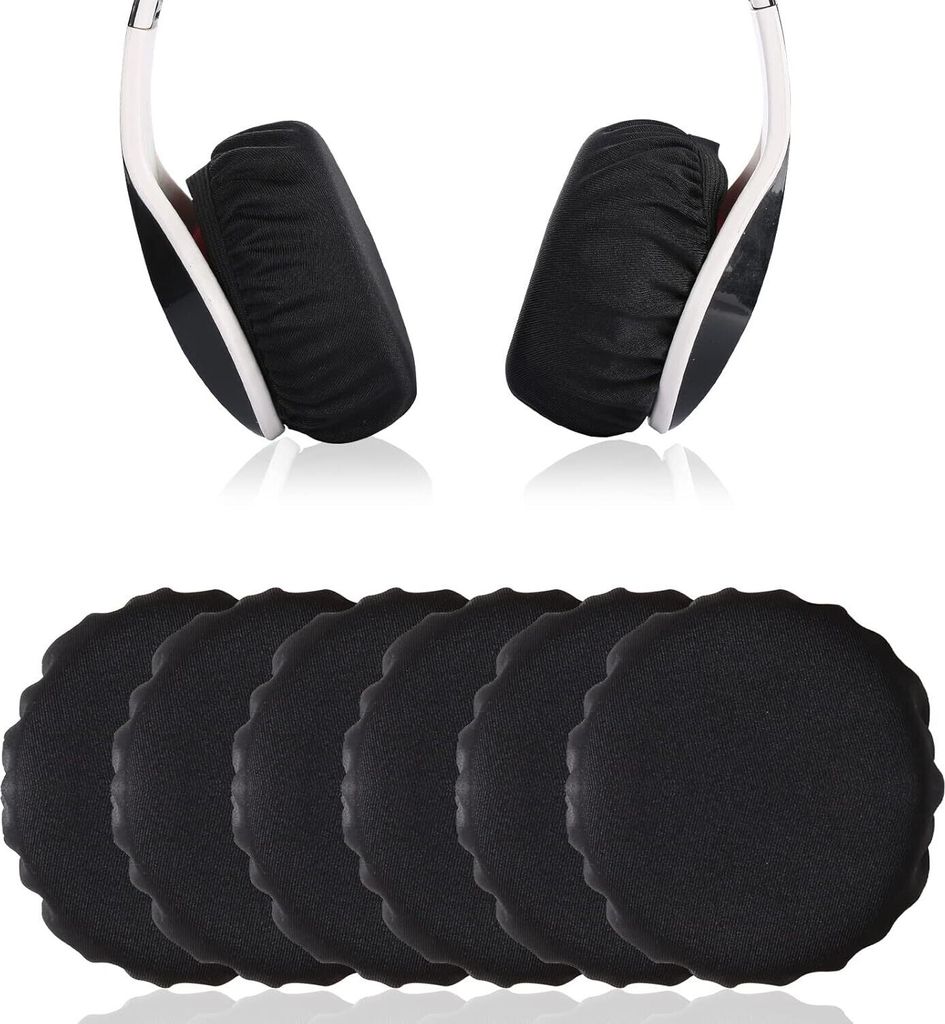 Stretch-Kopfhörerüberzüge aus waschbarem Strickstoff, Ohrpolster, Kopfhörerüberzüge, Ohrmuscheln, Kopfhörer-Ohrpolster (9 bis 10,5 cm), 6er-...