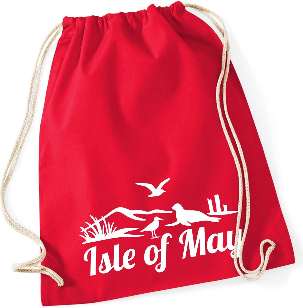 Huuraa Turnbeutel Isle of May Vereinigtes Königreich 12 Liter Classic Red Baumwolle Rucksack Geschenkidee