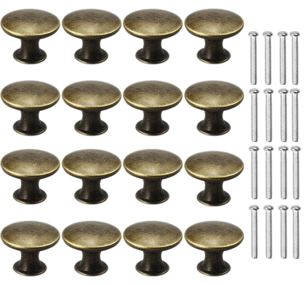 Runde Schubladengriffe aus Bronze für Küchenschränke und Schubladen mit Schrauben; Vintage-Messinggriffe; Griffe für Schubladen, Kleiderschrän...