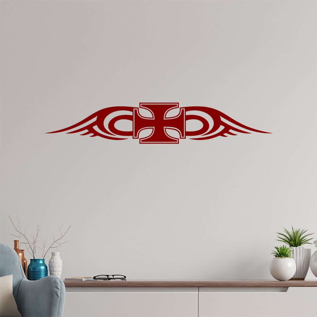 Tribal Kreuz Wandtattoo in 6 Größen - Wandaufkleber Wall Sticker - Dekoration, Küche, Wohnzimmer, Schlafzimmer, Badezimmer