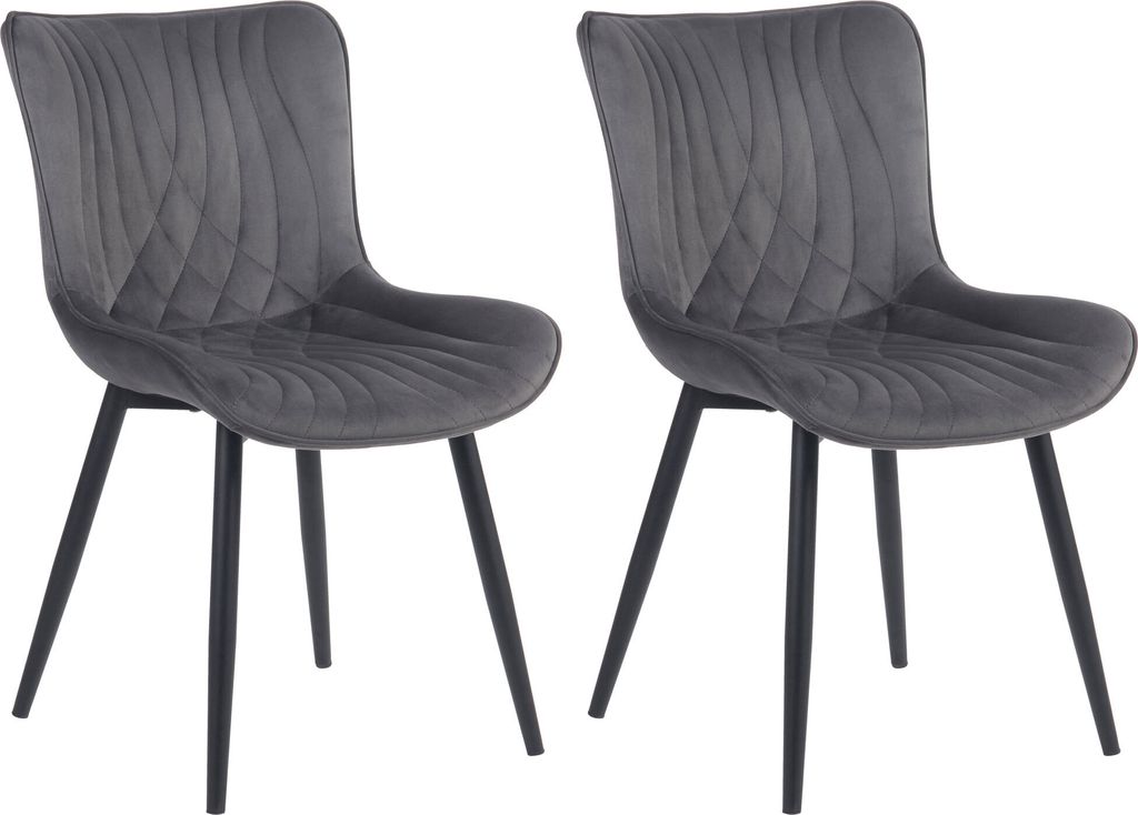 CLP Stuhl Brady gepolstert mit Metallgestell,dunkelgrau Samt