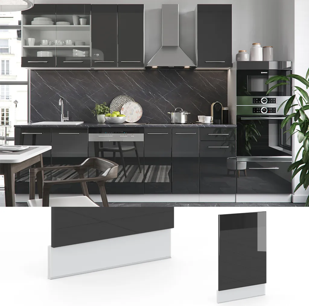 Vicco Fame-Line Pannello Frontale 45cm Rovere e Antracite | Cucina Moderna - 5