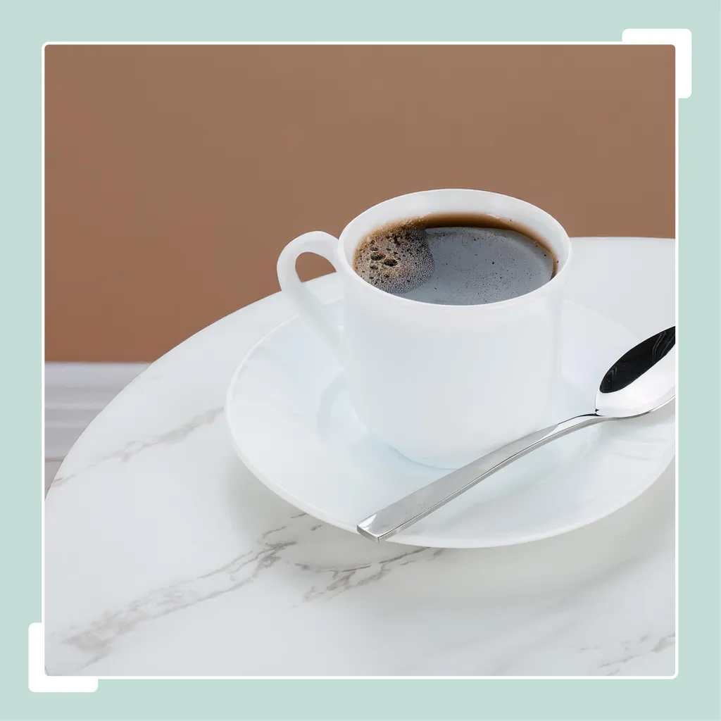 Relaxdays Table d'Appoint Imitation Marbre - Bout de Canapé Noir et Or - 3