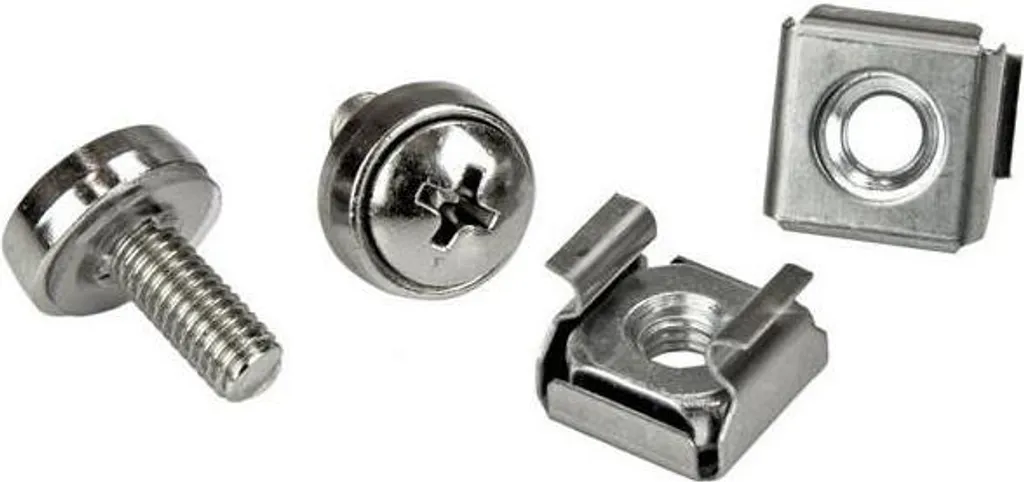 Vis M5 12mm Haute Résistance avec Écrous Cage Argent pour Rack - 100 Pcs