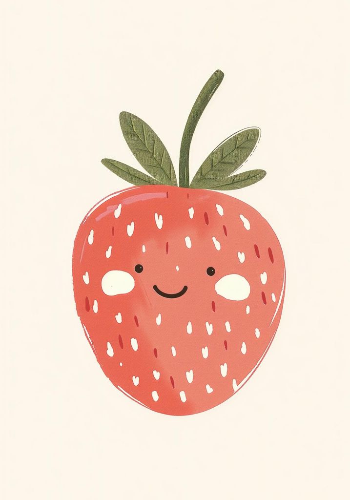 Poster 70x100cm Muster für Kinder, Mädchen und Jungen - Erdbeere