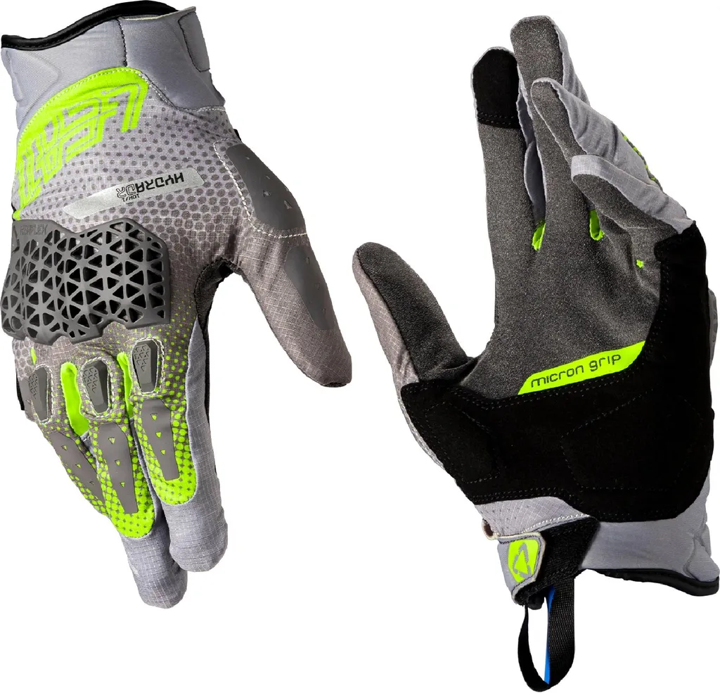 Gants Moto Imperméables Leatt ADV 5.5 Hydradri Short en Vert et Gris