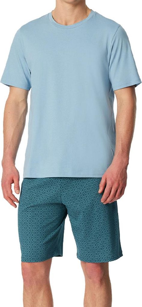 Schiesser Herren Schlafanzug kurz Gr. 56 hellblau