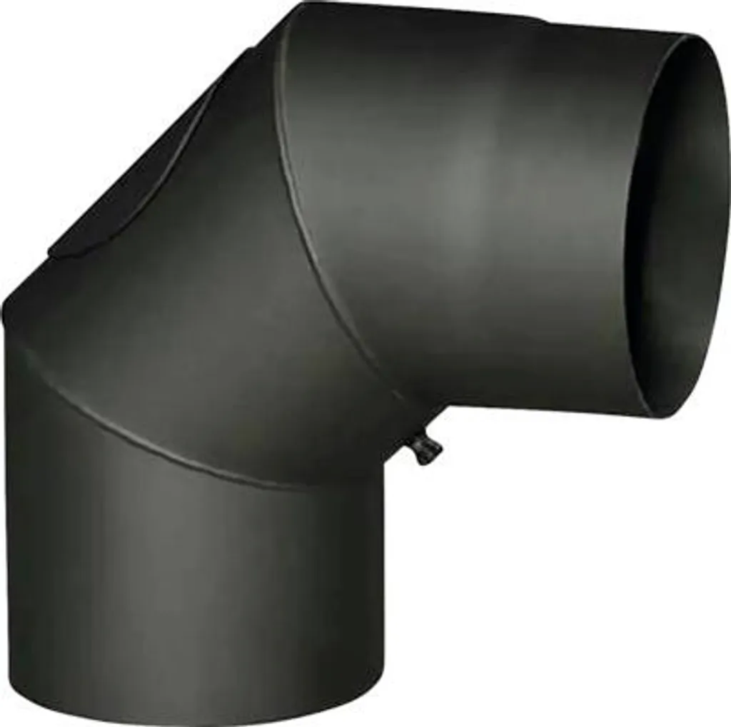Coude de fumée 180mm 90° avec trappe pour ramonage facile sans démonter