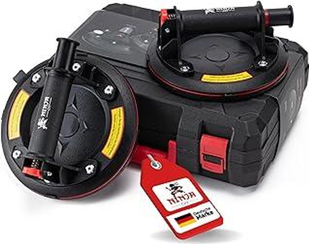 Saugheber 2er Set - Robuste Glasheber für Glas, Fenster, Laminat, Fliesen, nur für glatte Oberflächen – NICHT FÜR TERASSENPlATTEN UND RAUE OB...