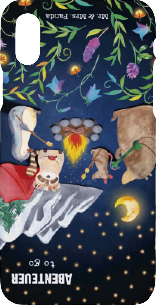 Mr. & Mrs. Panda Iphone 10 Handyhülle Camping Freunde - Gelb Pastell - Geschenk, Gute Laune, Cover, Hülle, X, Handy