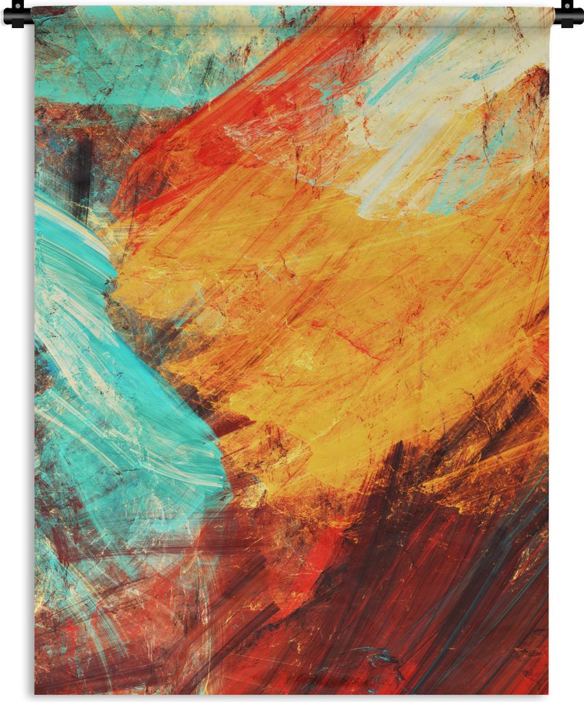 MuchoWow Wandteppich Wandbehang Gemälde - Abstrakt - Öl 60x80 cm Tapisserie Dekoration Wandtuch - Decke - Wandtücher - Wohne