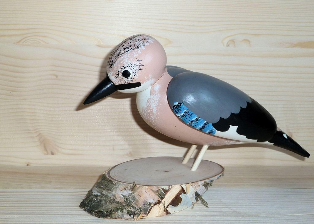 Ganzjahresdekoration Holzvogel Eichelhäher Höhe 11cm NEU