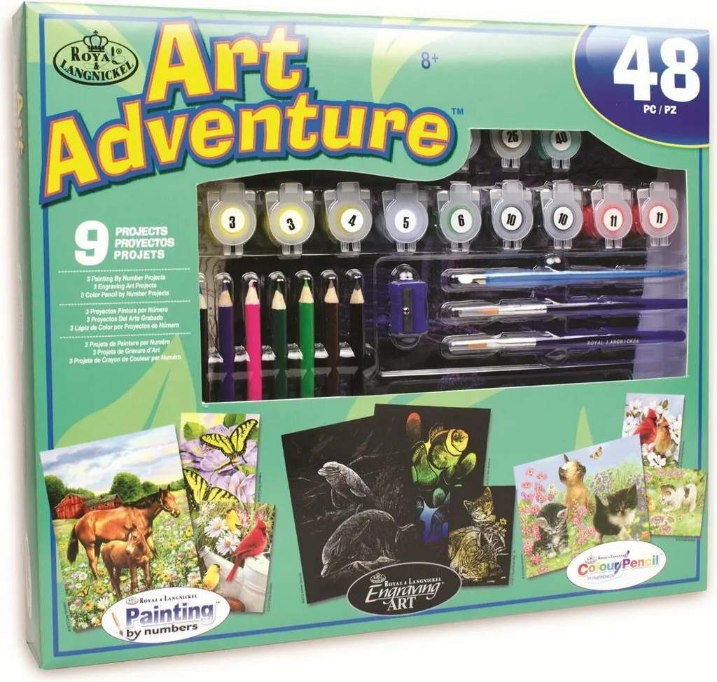 Art Adventure Set de Peinture Numérotée 48 Pièces avec Accessoires