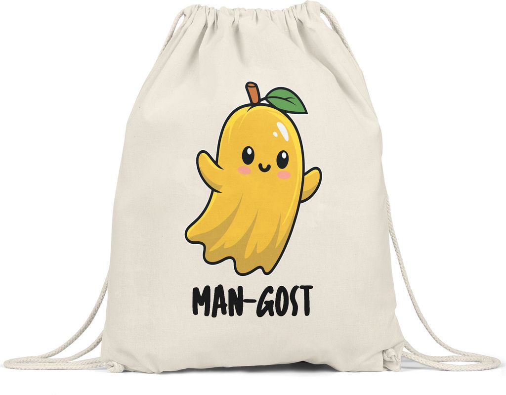 Man-Gost Lustiges Mangomotiv Turnbeutel Geschenkidee Produktbild 