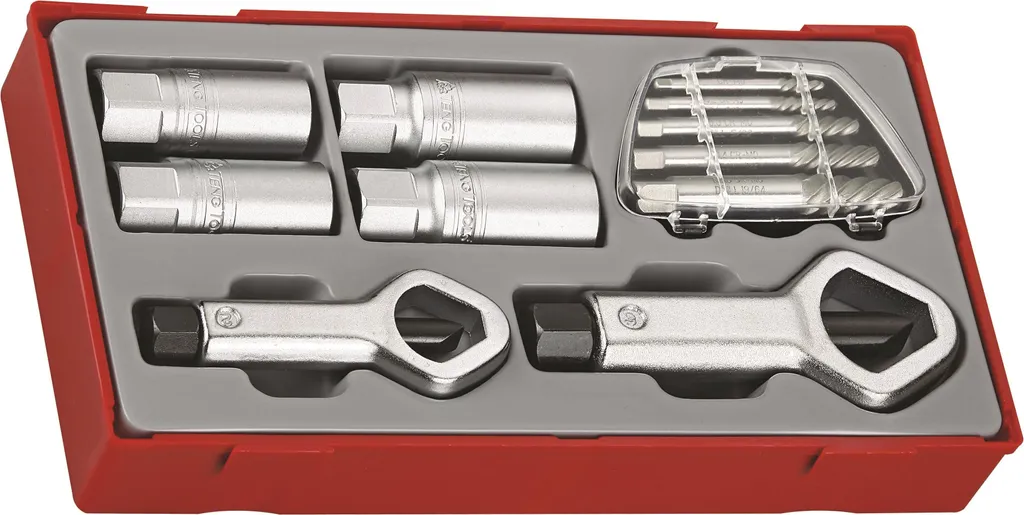Jeu de Douilles Extractrices pour Écrous Abîmés 11 Pièces Tengtools