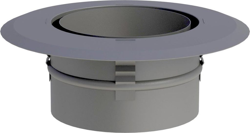 Ø 180 mm Ofenrohr Wandfutter - mit Zentrierfedern und Wandrosette - gussgrau