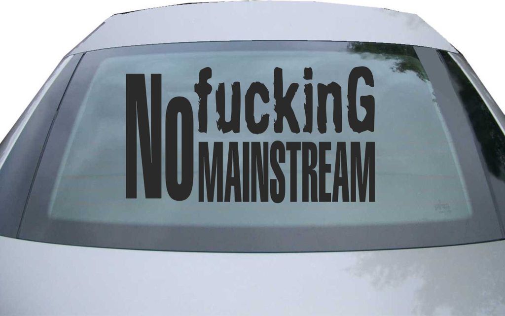 Indigos UG - Aufkleber Heckscheibe & Motorklappe DE2520 - schwarz - 600x300 mm - No fucking Mainstream - Auto Scheiben Fenster Heckklappe Tuning Ra...