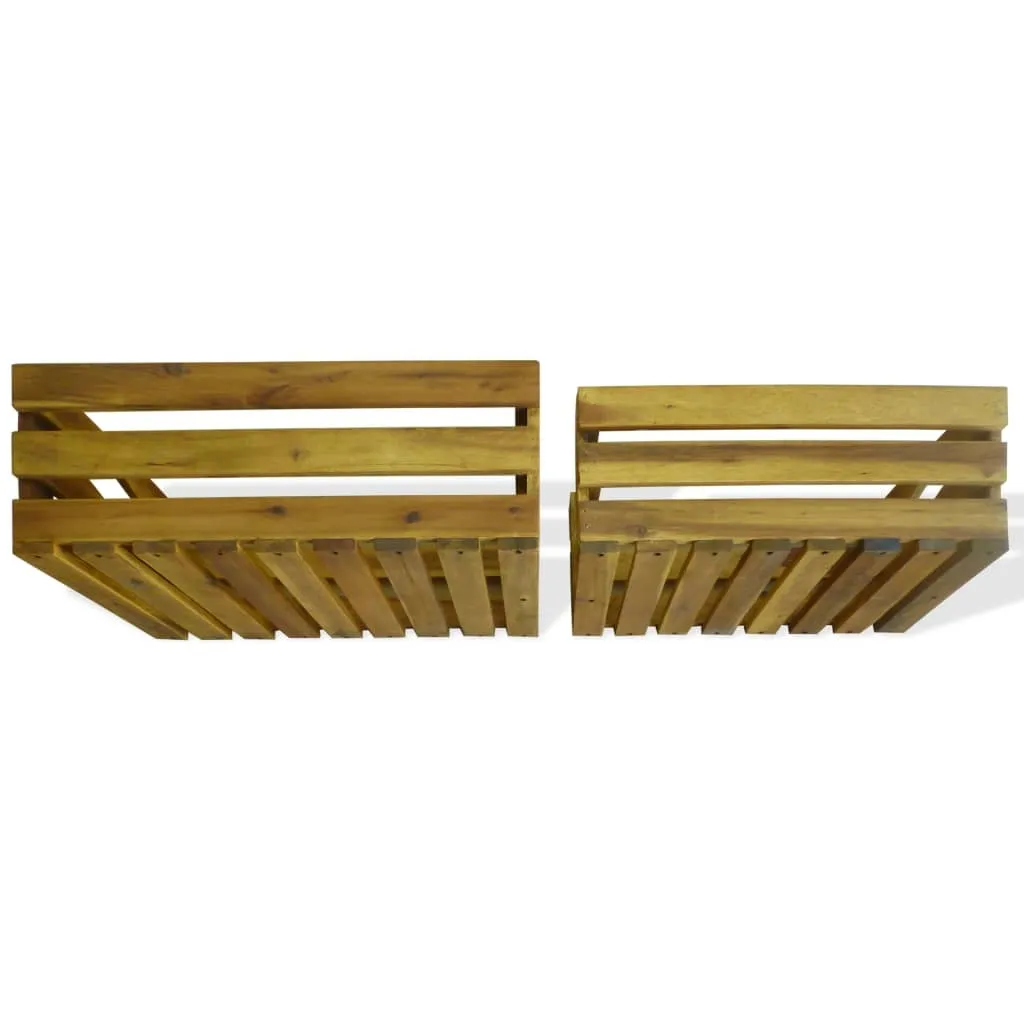 Caisses en Bois d'Acacia vidaXL : Solution de Rangement Stable et Solide - 5