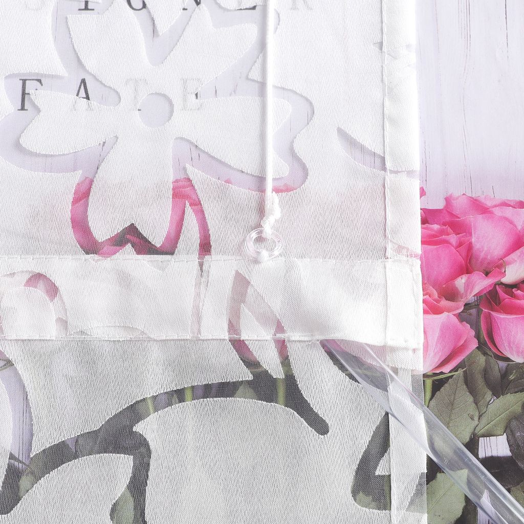 Bestickte Raffrollos Mit Kleinen Blumen – 80x200 Cm, 1er Pack, Transparenter Landhausstil Für Fenster
