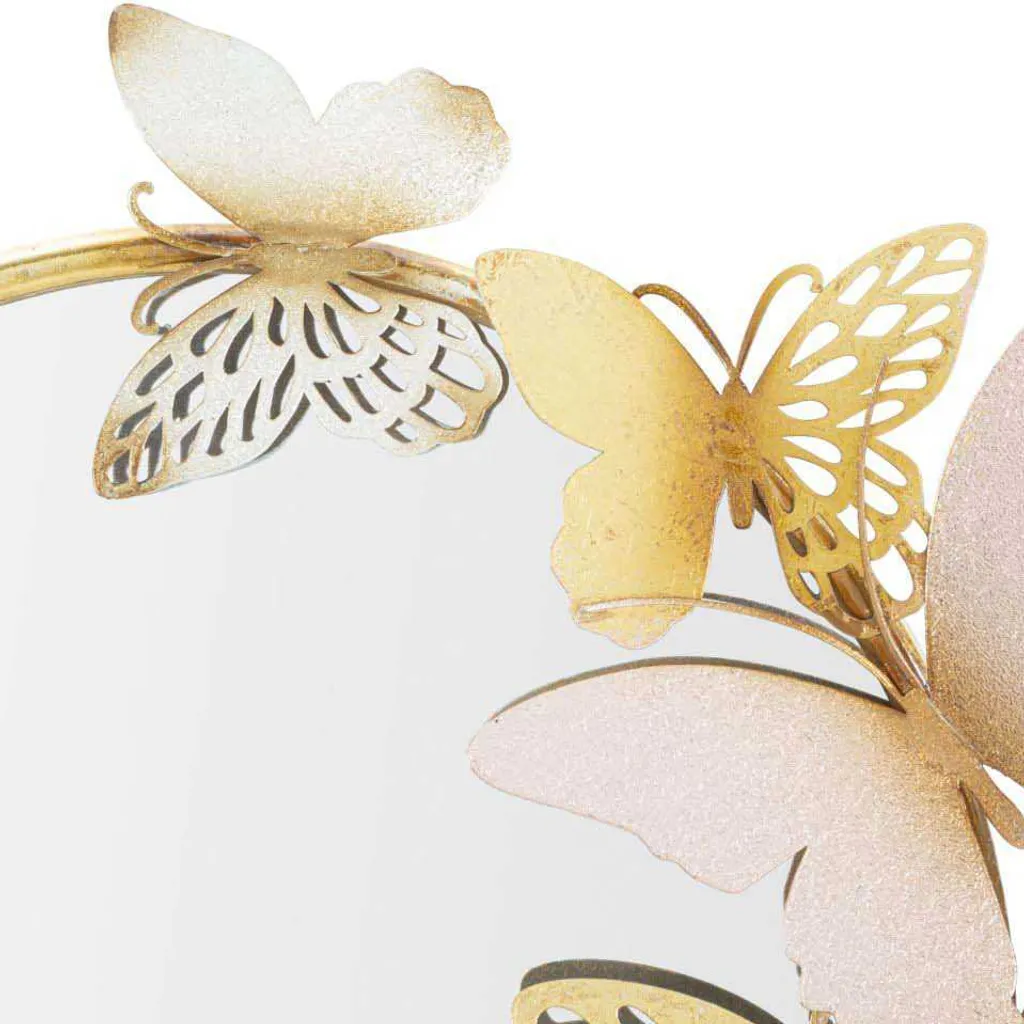Specchio con Farfalle Rosa Mauro Ferretti Decorazione Romantica - 9