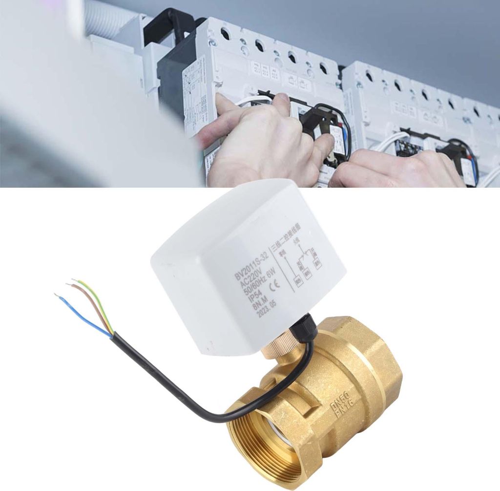 AC220V DN50 2" Zoll 2-Wege 3-adriges elektrisches motorisiertes Kugelventil aus Messing
