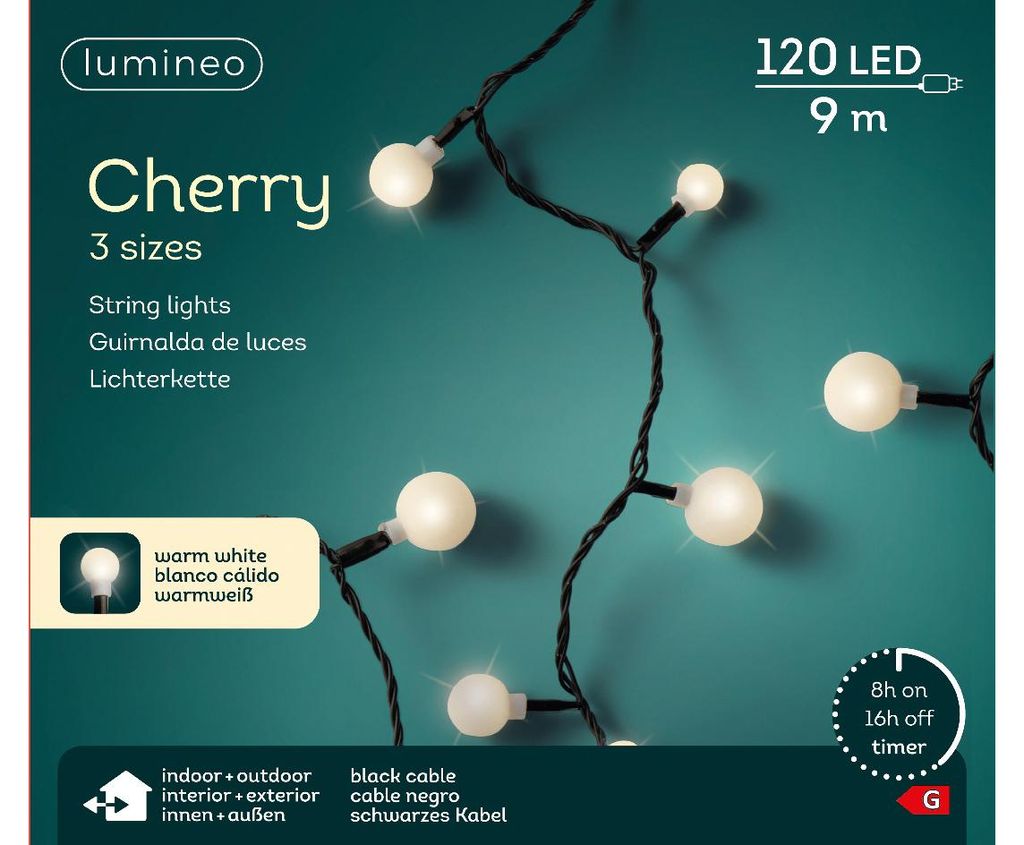 Lumineo LED Fata Cherry 900 cm 120 LED bianco caldo Immagine del prodotto 