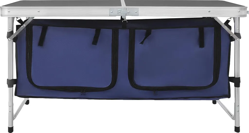 Table de camping stable et compacte, finis les plateaux bancals Bleu