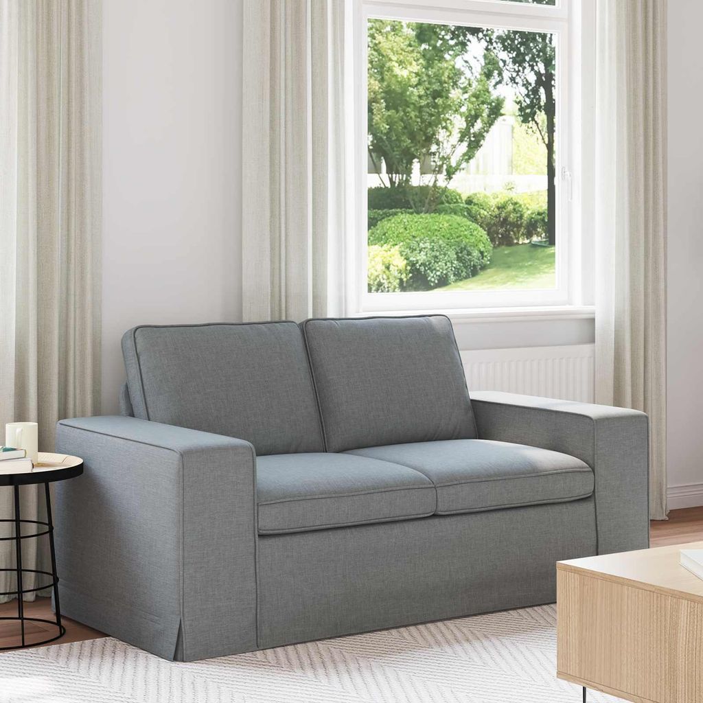 "WINTER SALE"2-Sitzer Sofa Couch 120cm - elegantes Design - Doppelsofa - Lounge Sofa - Hellgrau Metall Promotion523471 - Klassische Sofas