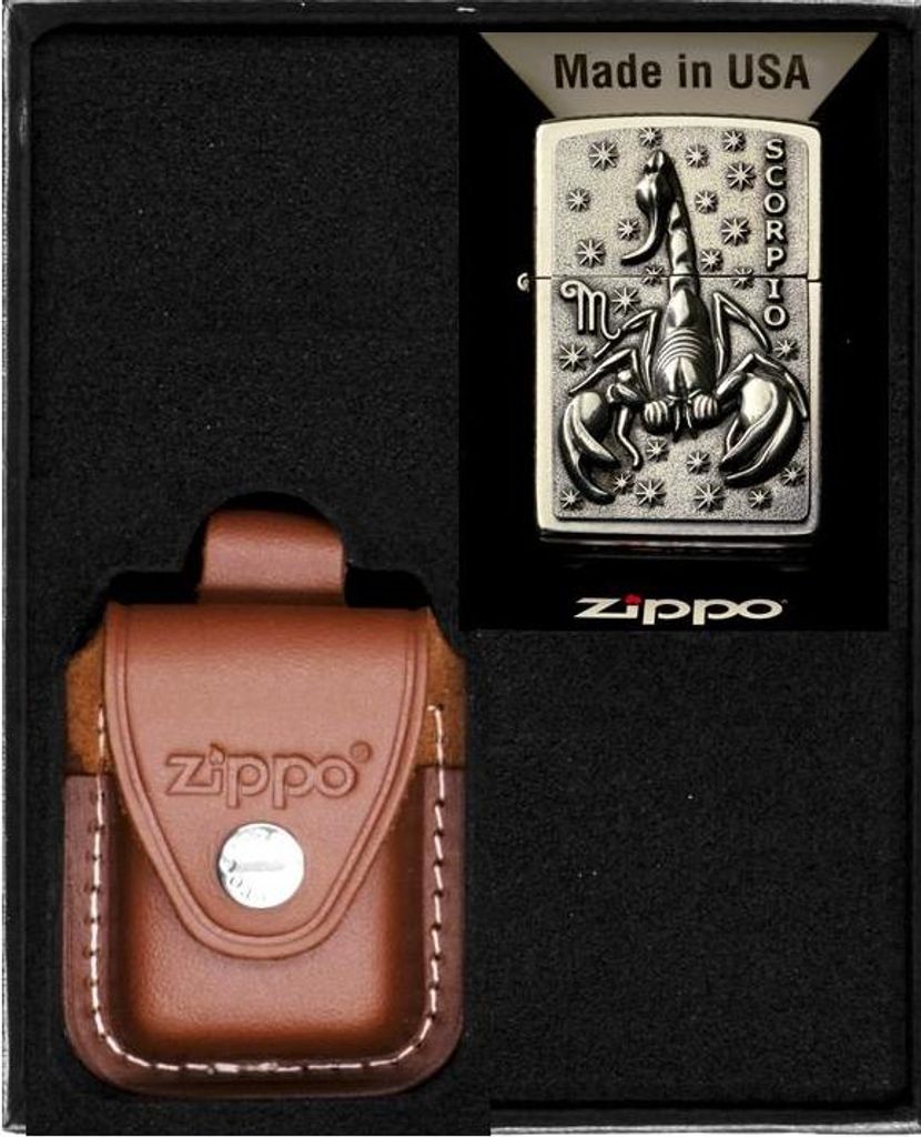 ZIPPO Feuerzeug Set ZODIAC SCORPIO Skorpion Geschenk Nr. 2
