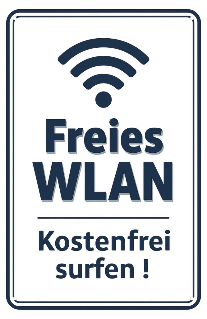 Blechschild 20x30cm Freies WLAN Hinweis Schild Modern Metallschild WiFi Wanddeko für Café Restaurant Bar Hotel und Geschäft AstraDesign