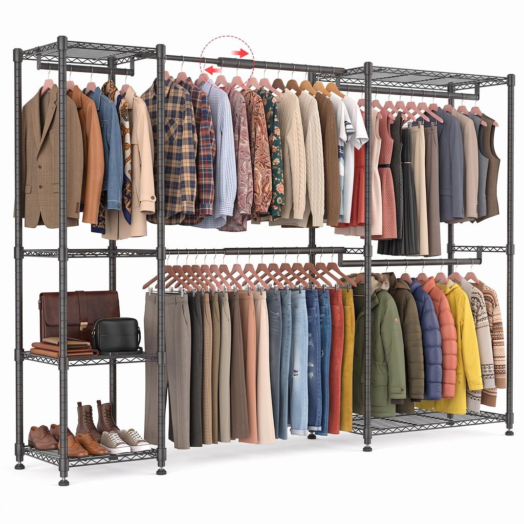 Porte-vêtements robuste et extensible, dimensions 240 x 40 Image du produit 