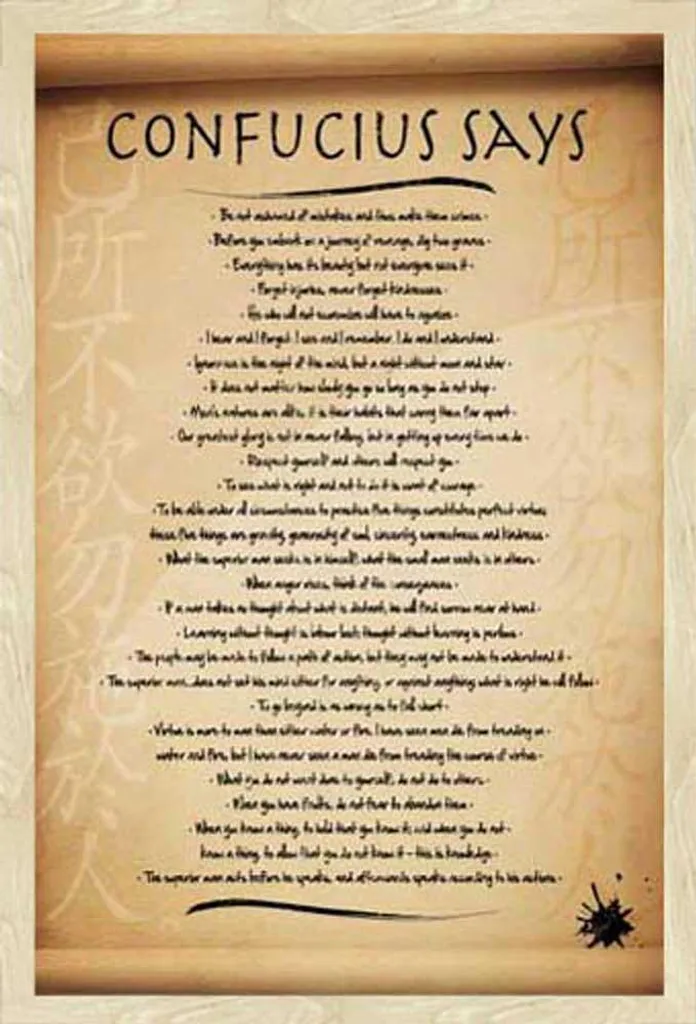 Poster Confucius Says con Cornice Rovere Shinsuke Maxi MDF Vetro Acrilico