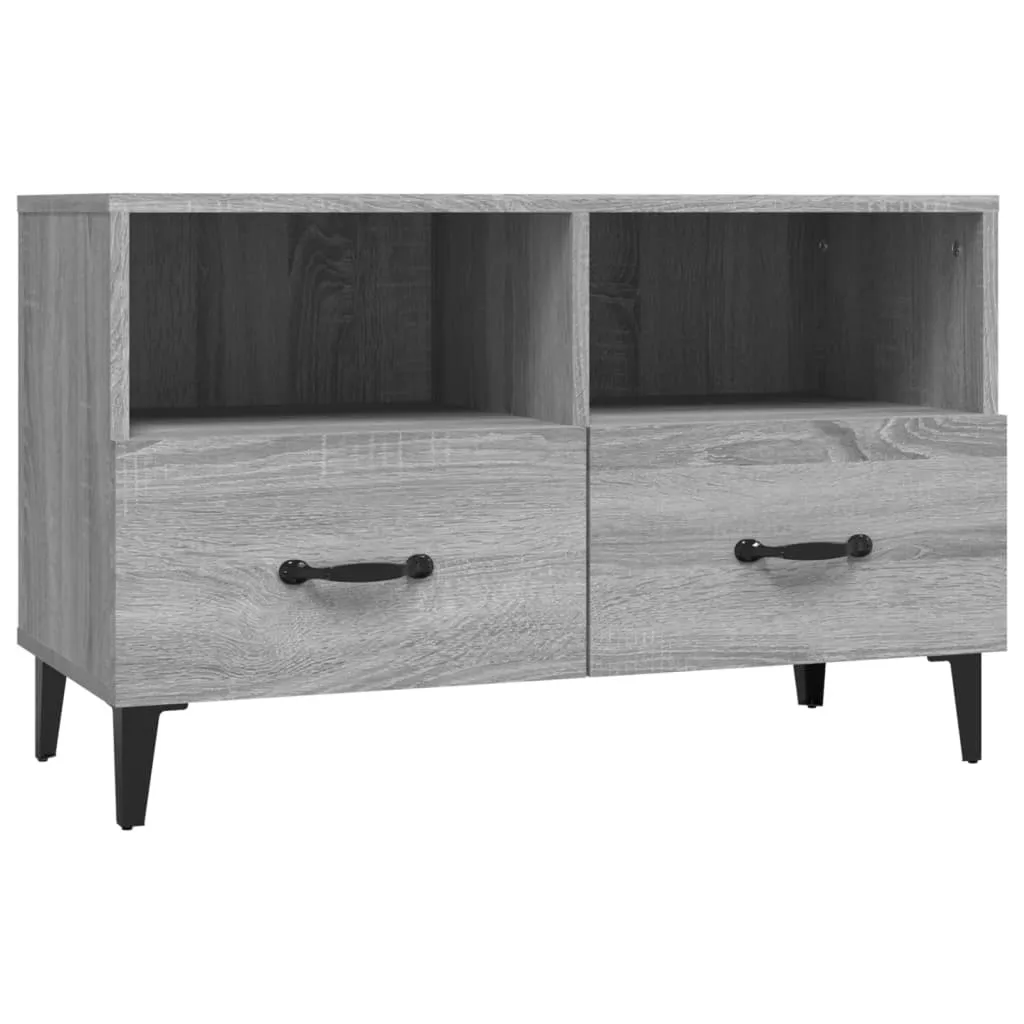 Porta TV Moderno Grigio Sonoma 80cm | Supporto TV Legno Multistrato