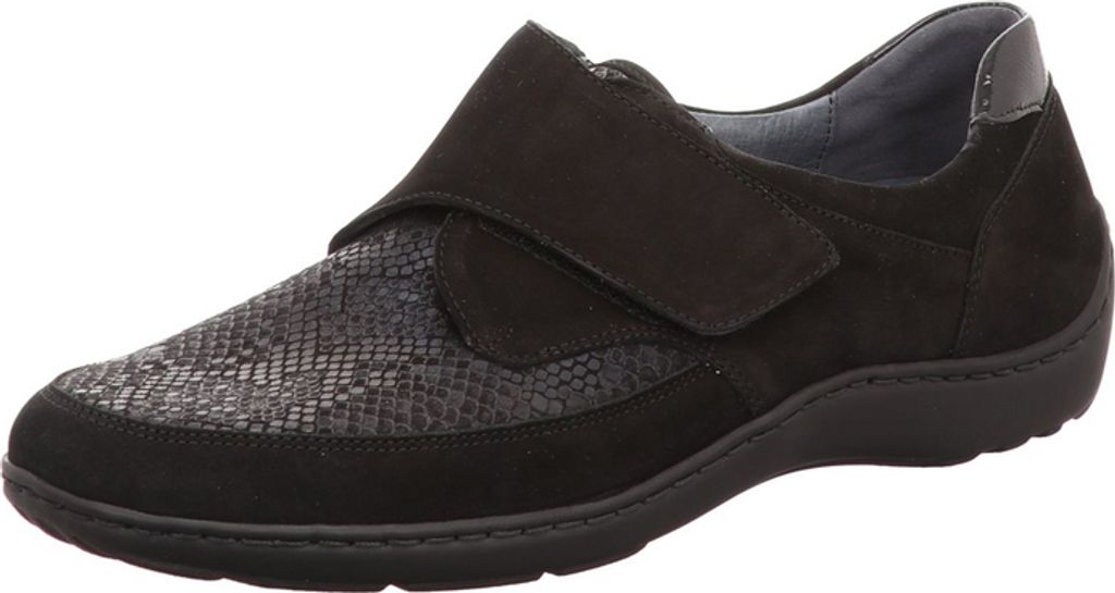 Waldläufer Henni-Soft, Ortho-Tritt, Denver (Nubukled.) / Stretch, schwarz, Weite H 496H31-350-001 42 1/2