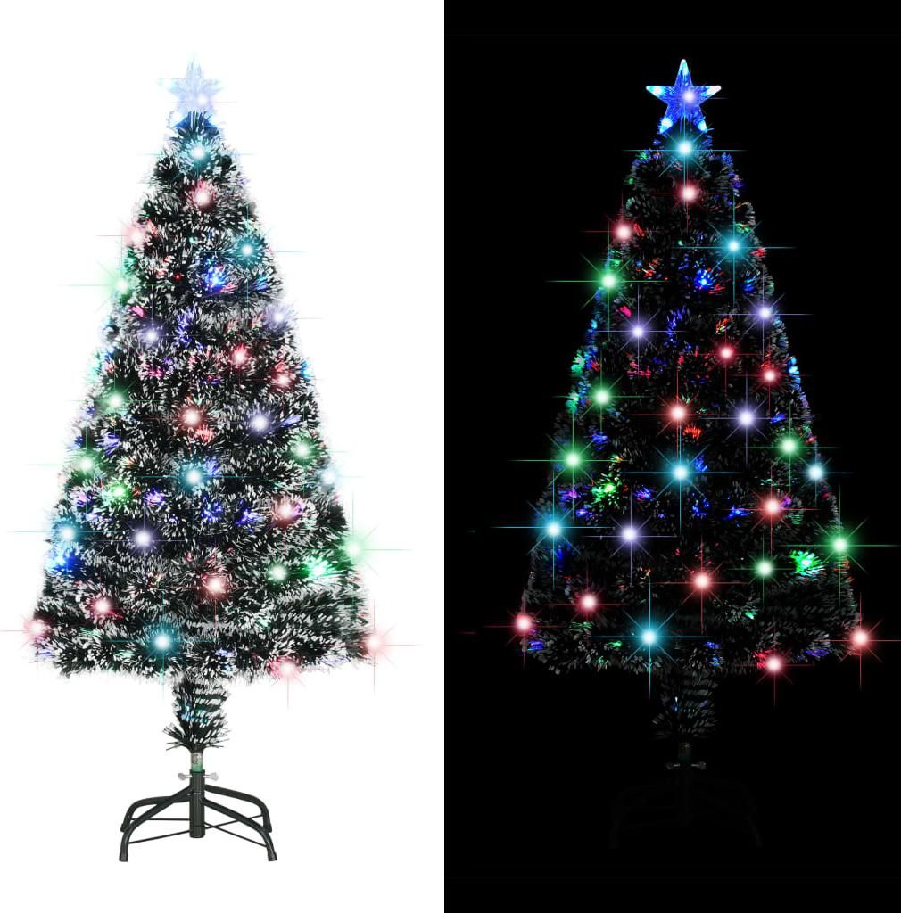 vidaXL Vorbeleuchteter Weihnachtsbaum mit Ständer und LED 120 cm Glasfaser