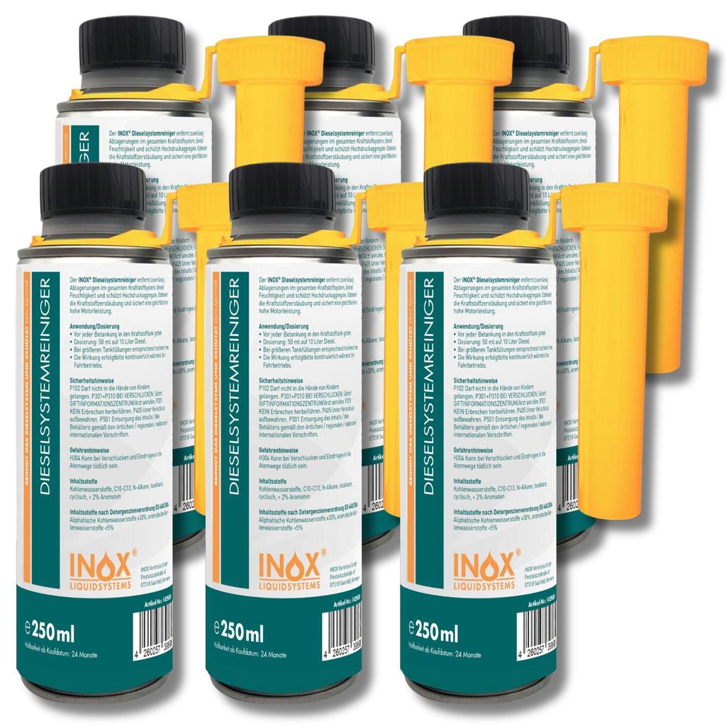 INOX Diesel System Reiniger Additiv 6x 250ml Systemreiniger Zusatz Dieselzusatz
