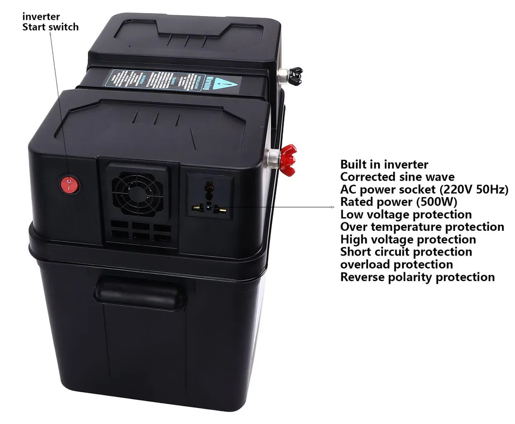 Station d'alimentation portable 500W avec convertisseur 12V 220V auto - 17