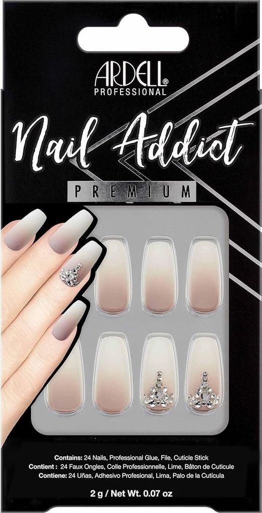 Ardell | 28 Tips - Künstliche Nägel - |Beige, Brokat| - Größe L - Tips - Ombre - Nagelkleber - Rich Tan Ombre