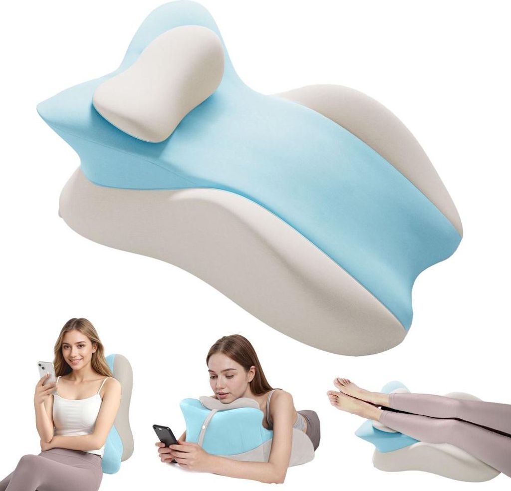 Multifunktions Lesekissen für Bett und Sofa, Memory Schaum Ergonomisches Rückenkissen für Rücken Hals Beine, Beinkissen mit Waschbarer Bezug f...