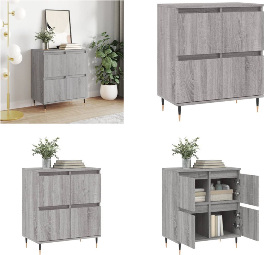 vidaXL Sideboard Grau Sonoma 60x35x70 cm Holzwerkstoff - Sideboard - Sideboards - Kommode - Anrichte