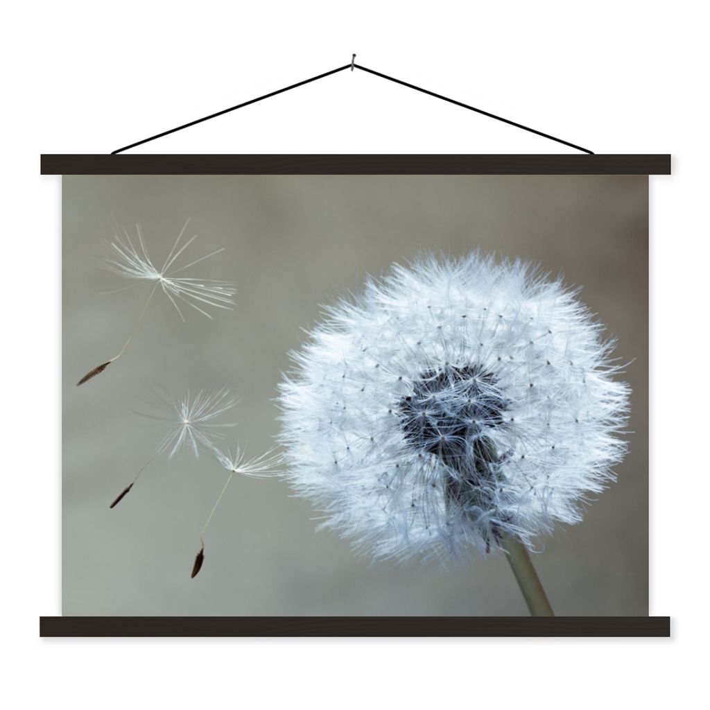 MuchoWow Textilposter Löwenzahn - Blume - Pflanze 60x45 cm mit schwarzem Rahmen - Poster Schlafzimmer