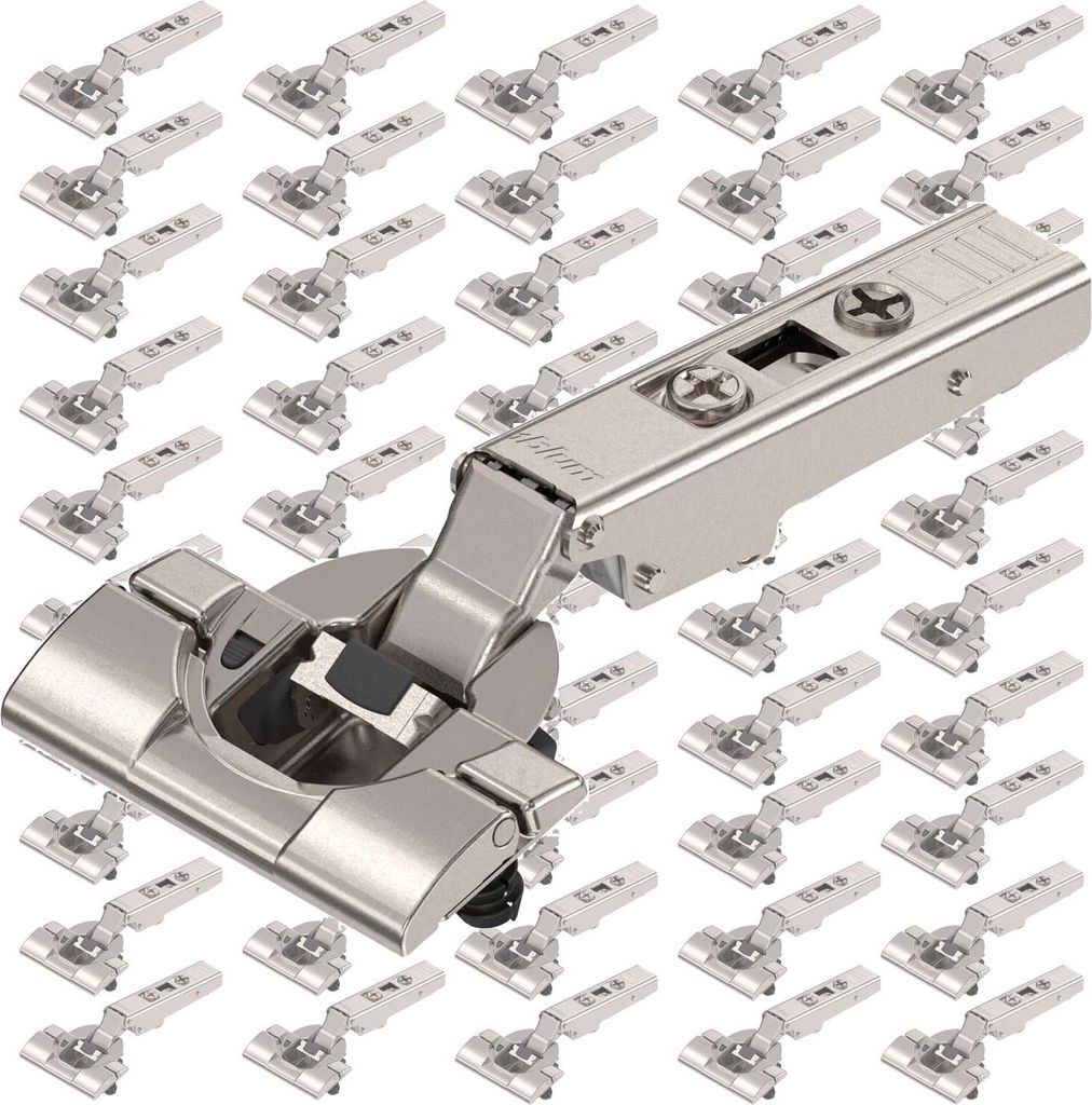 Blum Scharnier Clip Top Blumotion 110° mit Feder, Topfscharnier Inserta, Eckanschlag, vernickelt 50 Stück