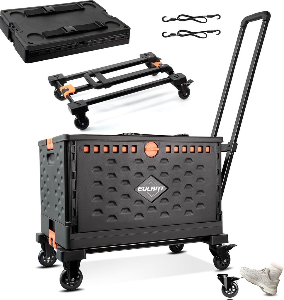 Faltbare Sackkarre mit Faltbox - 2-in-1 Transportwagen - 60L