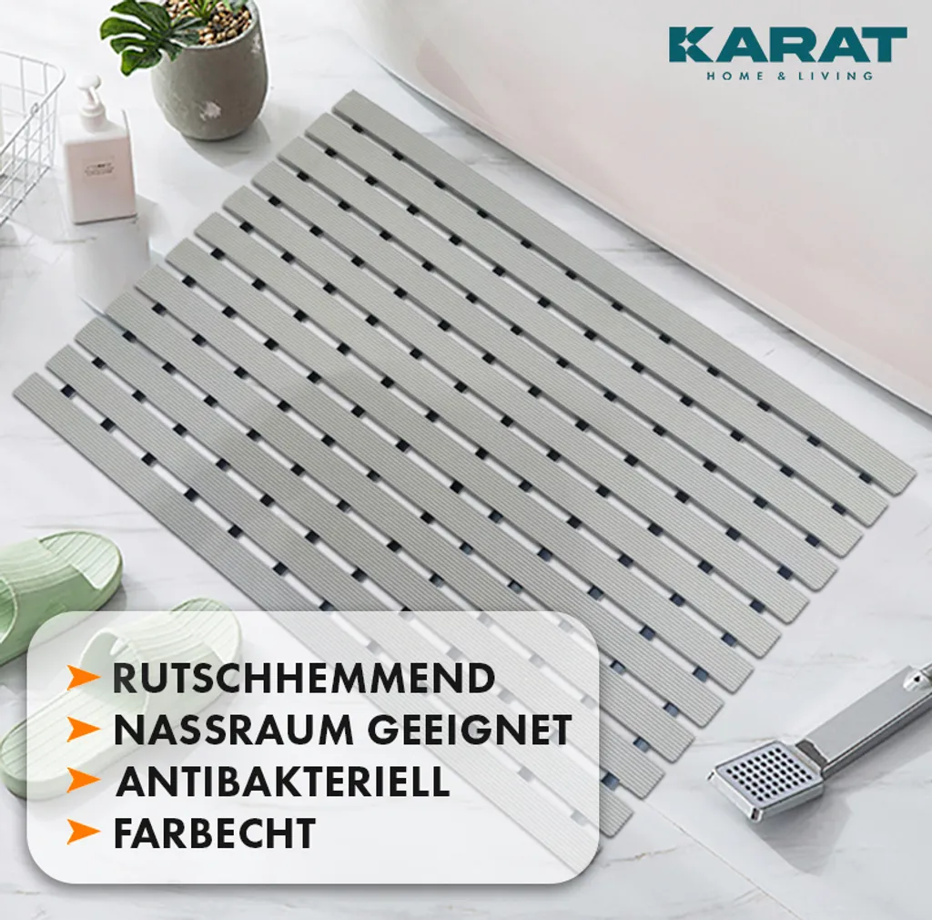 Tappeto da bagno antiscivolo per aree umide Zerbino con funzione di drenaggio Grigio 43 x 200 cm - 5