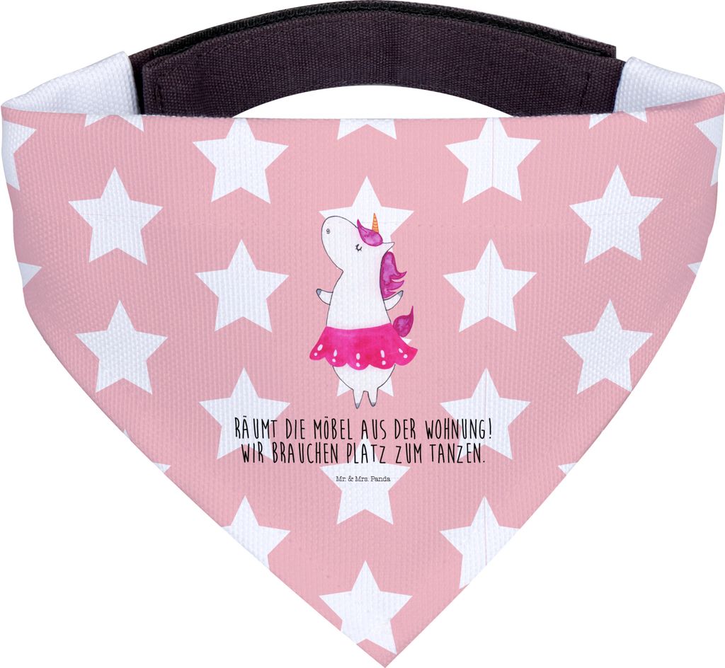 Mr. & Mrs. Panda Halstuch Einhorn Ballerina - Rot Pastell - Geschenk, Wohnung, kleines, Party, Unicorn, Hund, Geburtstag, Hundehalstuch, Einhörner...