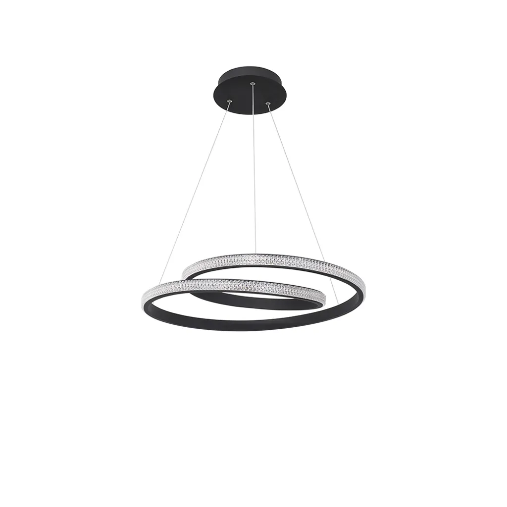 Nova Luce Grania Lampe suspendue LED Sandy-Black - Design Moderne Noir