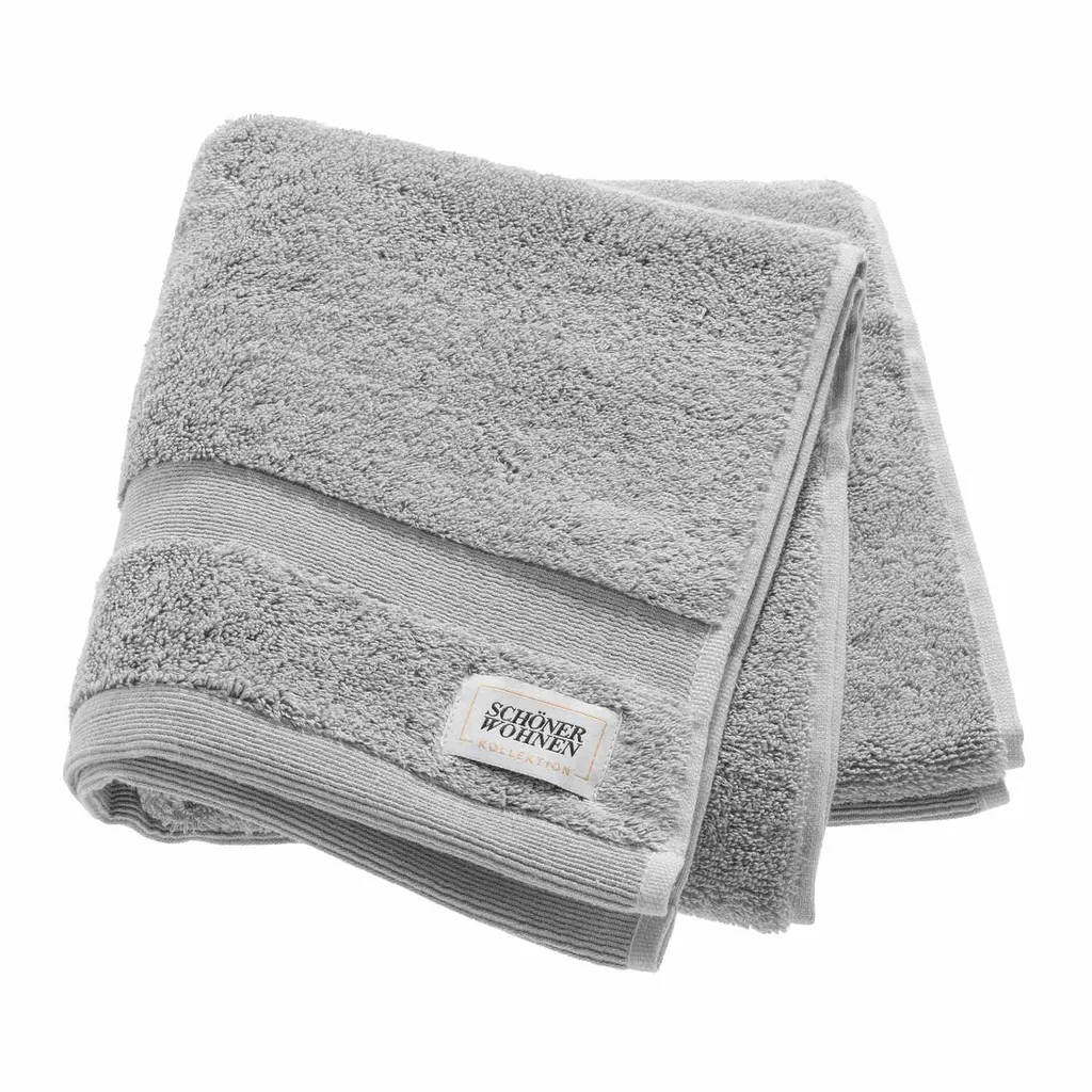 Collezione SCHÖNER WOHNEN Asciugamano CUDDLY Grigio chiaro 50 x 100 cm