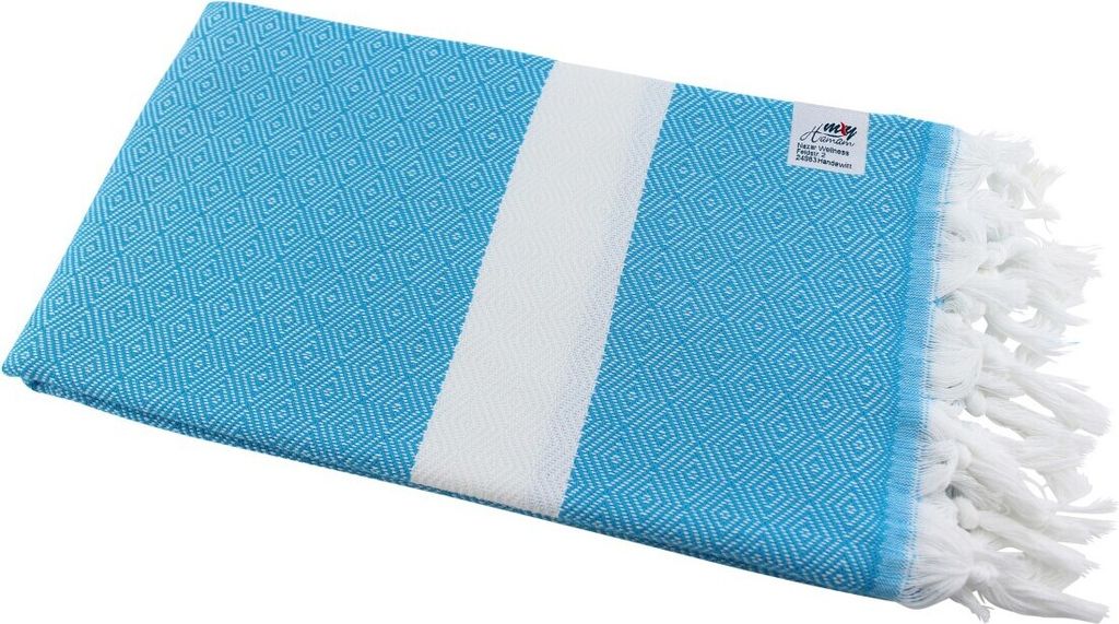 Hamamtuch Handtuch "Diamant" türkis weiß