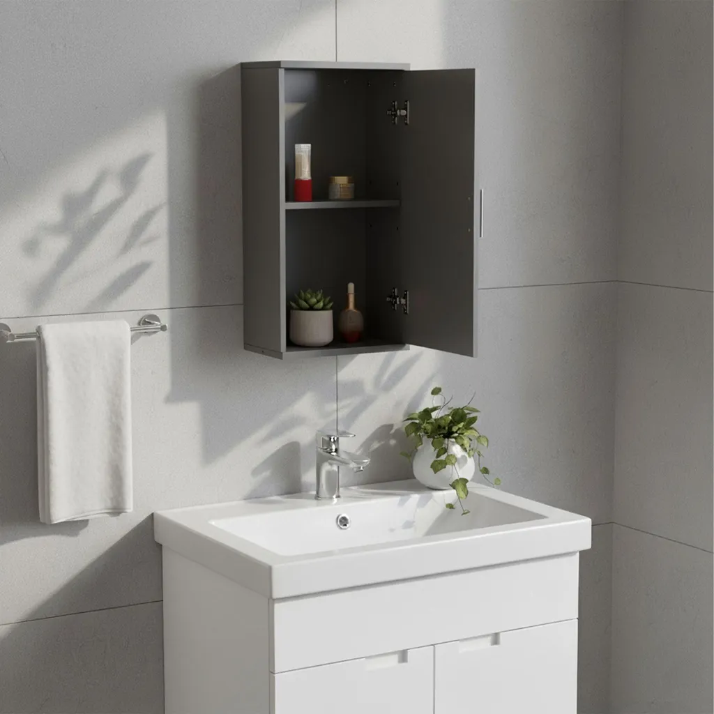 Armoire de toilette murale à étagères modulables pour petit espace 50cm