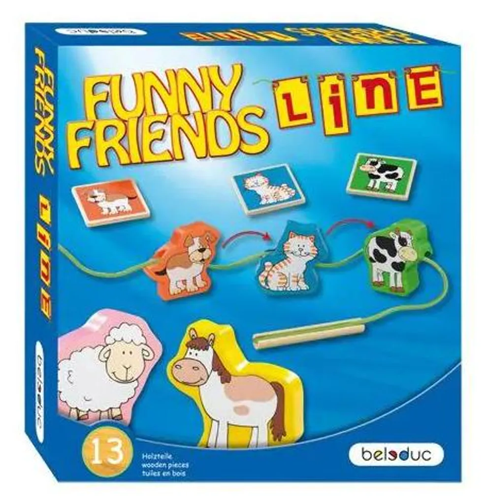 Funny Friends Line Beleduc : Jeu éducatif coloré pour la dextérité